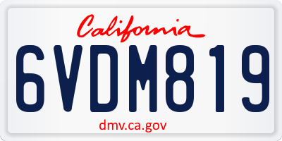 CA license plate 6VDM819