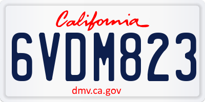 CA license plate 6VDM823