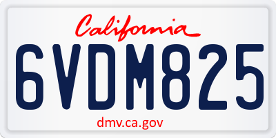 CA license plate 6VDM825