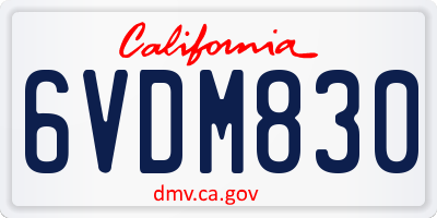 CA license plate 6VDM830