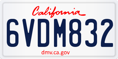 CA license plate 6VDM832