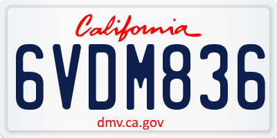 CA license plate 6VDM836