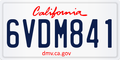 CA license plate 6VDM841