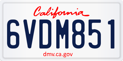 CA license plate 6VDM851