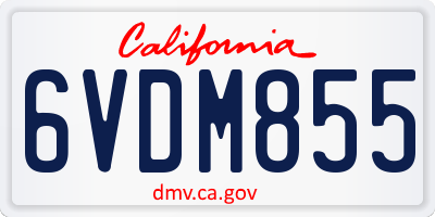 CA license plate 6VDM855