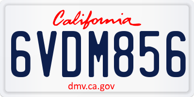 CA license plate 6VDM856