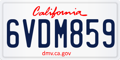 CA license plate 6VDM859