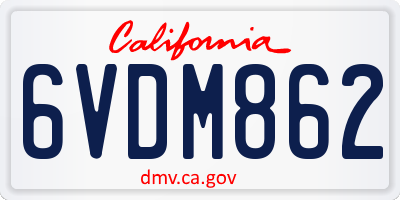 CA license plate 6VDM862