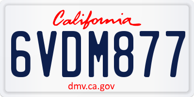 CA license plate 6VDM877