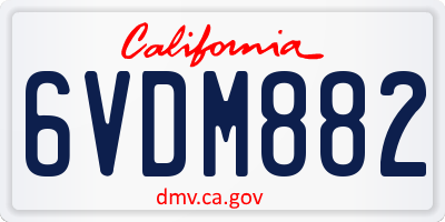 CA license plate 6VDM882