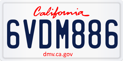CA license plate 6VDM886