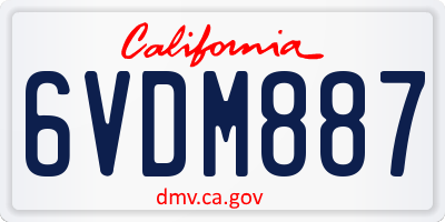 CA license plate 6VDM887