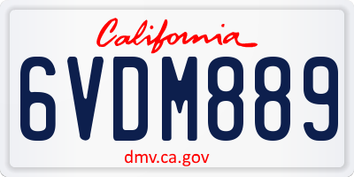 CA license plate 6VDM889