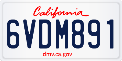 CA license plate 6VDM891
