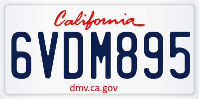 CA license plate 6VDM895