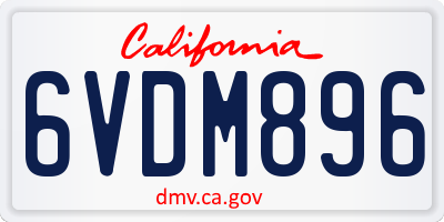 CA license plate 6VDM896