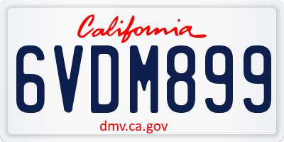 CA license plate 6VDM899