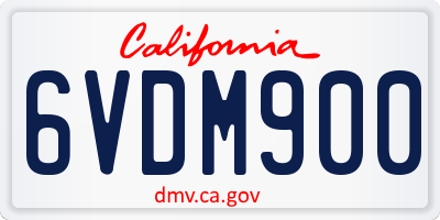 CA license plate 6VDM900