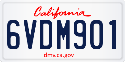 CA license plate 6VDM901