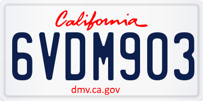 CA license plate 6VDM903