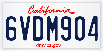 CA license plate 6VDM904