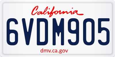 CA license plate 6VDM905
