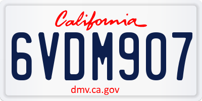 CA license plate 6VDM907