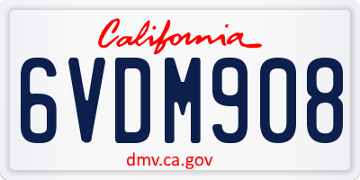 CA license plate 6VDM908