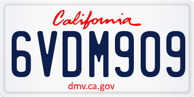 CA license plate 6VDM909