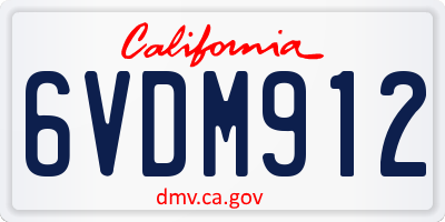 CA license plate 6VDM912
