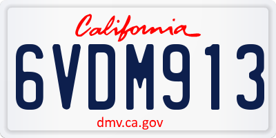 CA license plate 6VDM913