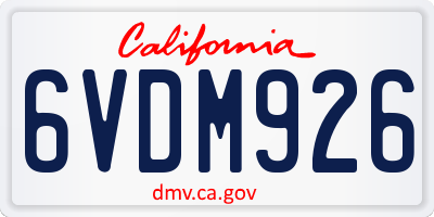 CA license plate 6VDM926