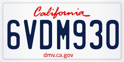 CA license plate 6VDM930