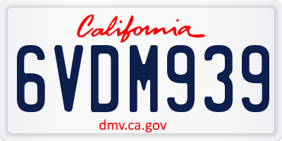 CA license plate 6VDM939