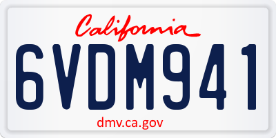CA license plate 6VDM941