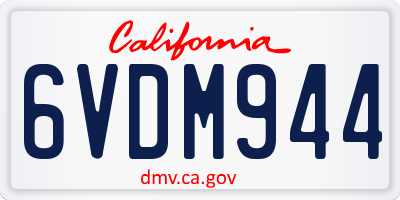 CA license plate 6VDM944