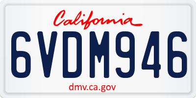 CA license plate 6VDM946