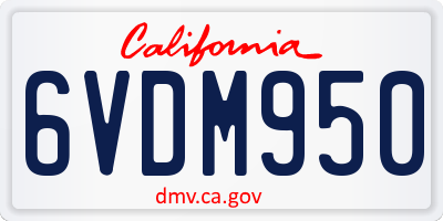 CA license plate 6VDM950