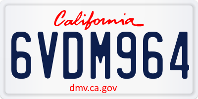 CA license plate 6VDM964