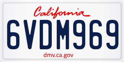 CA license plate 6VDM969