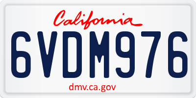 CA license plate 6VDM976