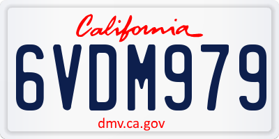 CA license plate 6VDM979