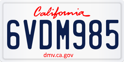 CA license plate 6VDM985