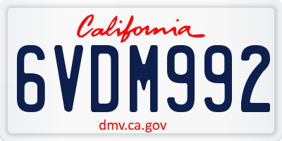 CA license plate 6VDM992
