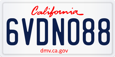 CA license plate 6VDN088