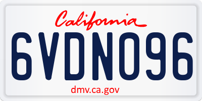 CA license plate 6VDN096