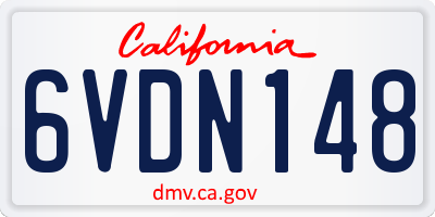 CA license plate 6VDN148
