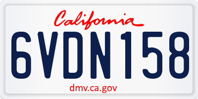 CA license plate 6VDN158