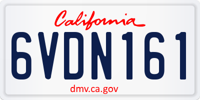 CA license plate 6VDN161