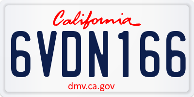 CA license plate 6VDN166